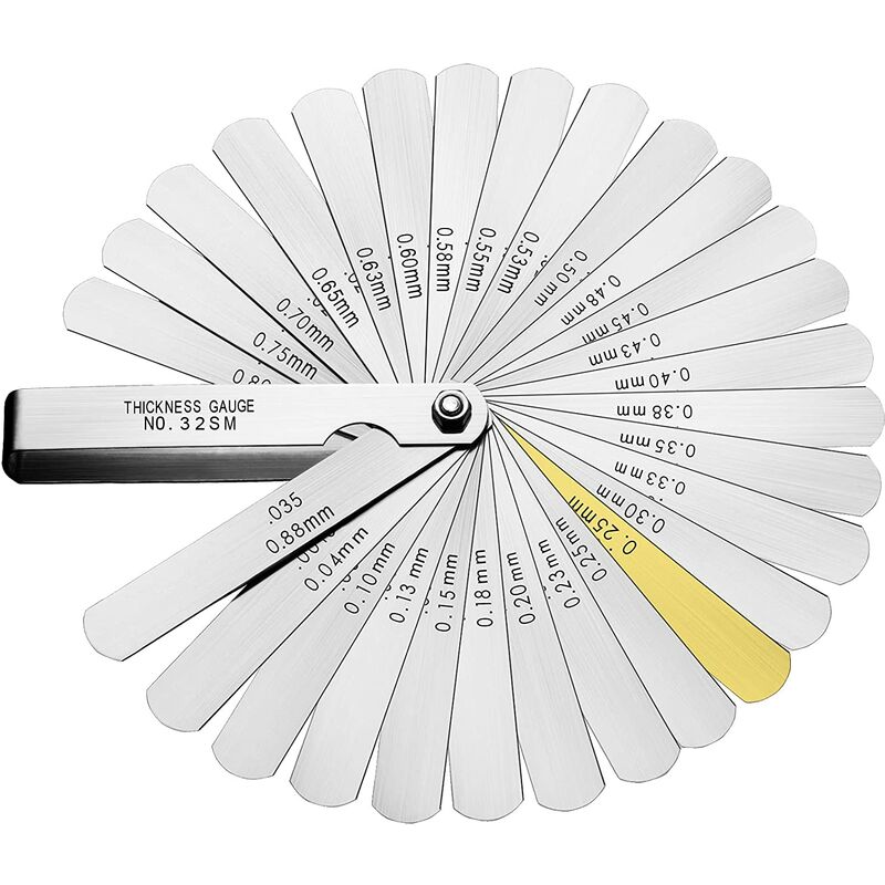 Precision Feeler Gauges, 32 Blades Metric/Imperial Marking Gap Gauge For Measuring Clearance Width/Thickness Sizes Gap - Image 1