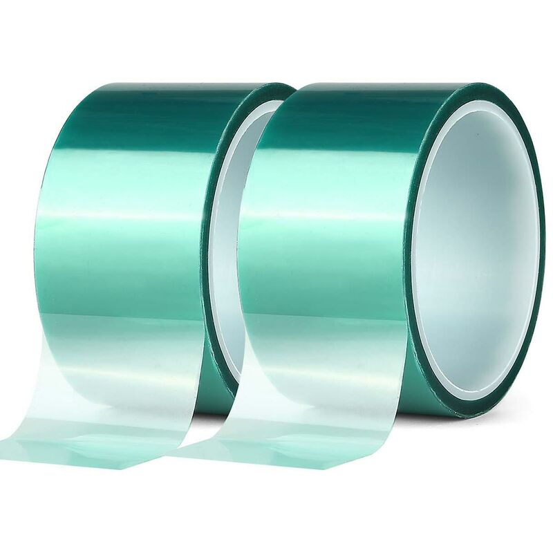 2 ROlls Green High Temperature Polyester Masking Tape Pet Powder Coated Ideal For Painting, Anodizing Applications - Image 1