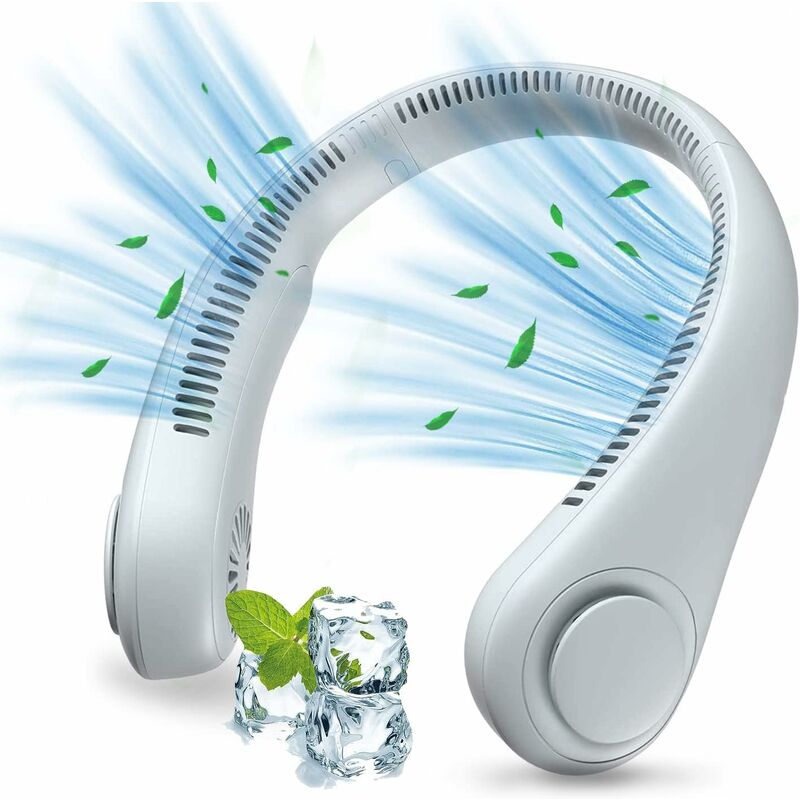 Portable Neck Fan, Usb Neck Fan With 1200Mah Battery, Bladeless Hands-Free Fan, 3 Speeds, 360° Adjustable Quiet Fan For - Image 1