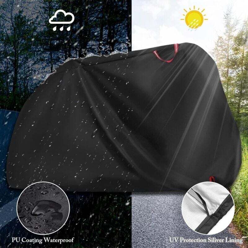 Waterproof Bike Cover Outdoor Protective Cover For 1 Or 2 Bikes 210D Nylon Bicycle Rain Cover With Lock Holes - Image 3