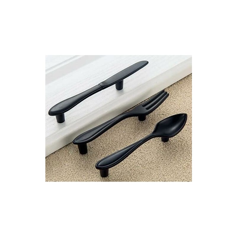 3 Pack Knife Spoon Fork Shape Cabinet Pulls Door Handles Hole Center 3