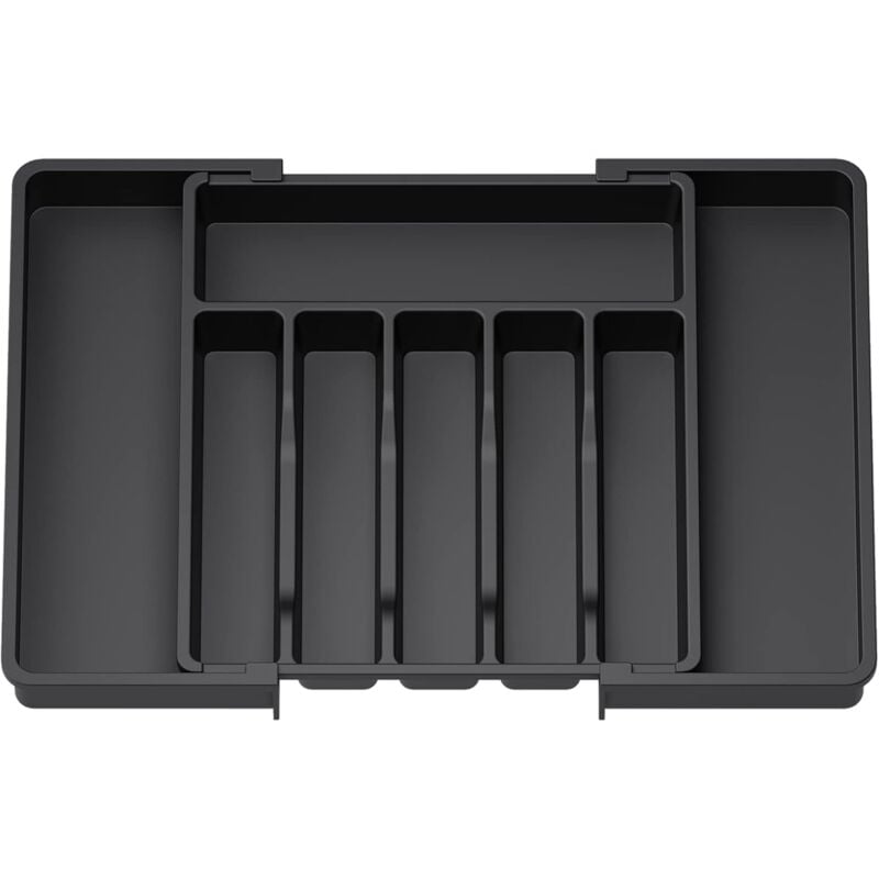 Cutlery Tray, Expandable Utensil Tray For Drawer, Adjustable Drawer Organizer For Kitchen, Compact Plastic Storage For - Image 1