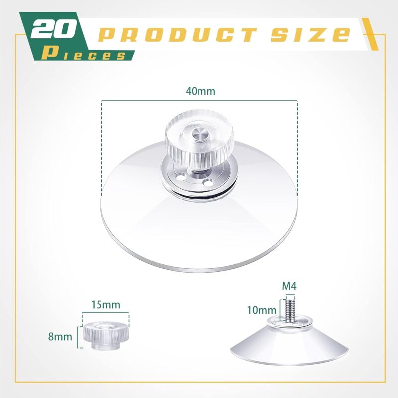 40Mm Plastic Suction Cups Clear Pvc Suction Cup Strong Adhesive Suction Holder With Screw Nut For Car Shade Cloth Glass - Image 2