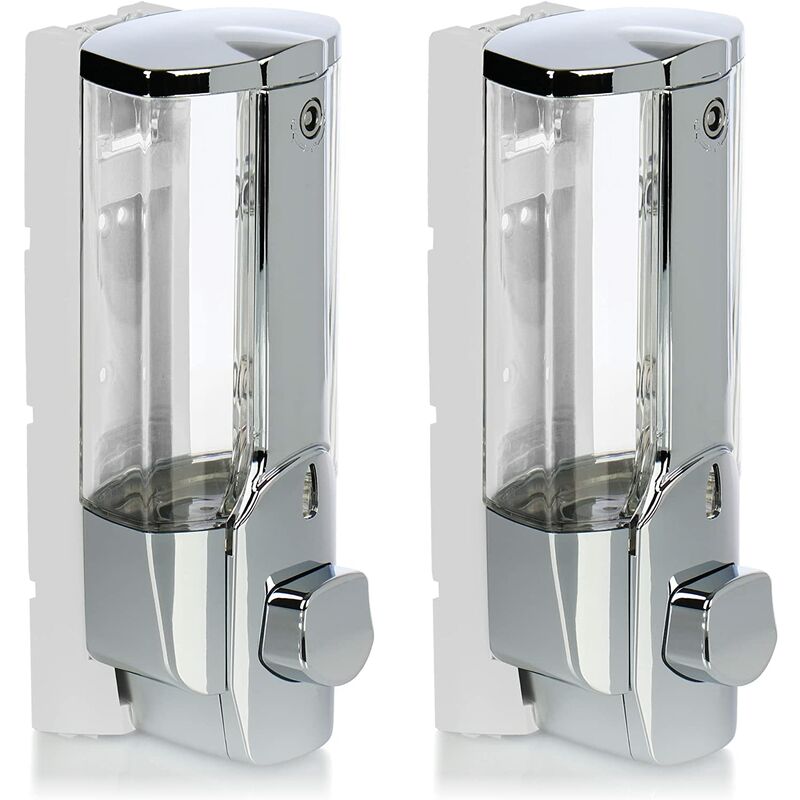 2X Wall Mount Soap Dispenser - Wall Mounted Soap Dispenser, Refillable - Soap Dispenser For Shower Gel And Shampoo - Image 1