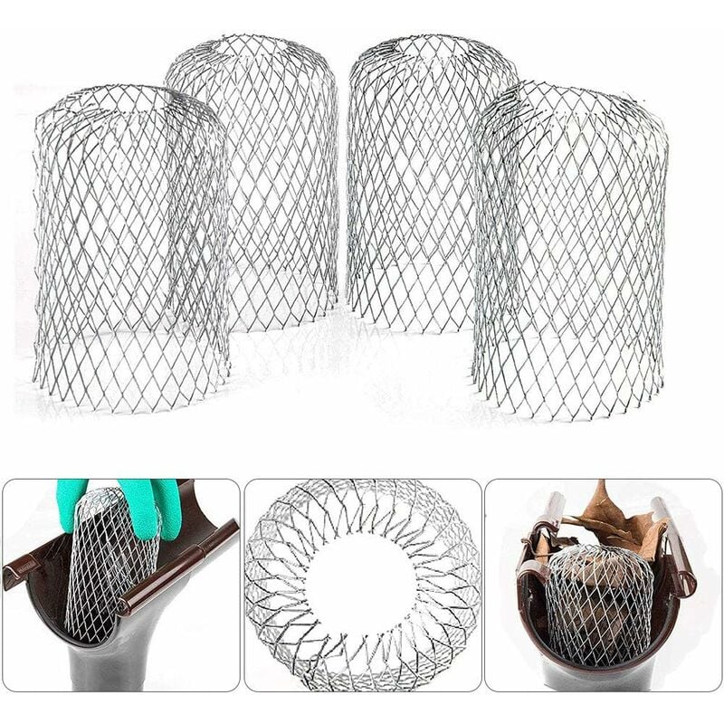 4 Flexible Aluminum Gutter Filters Diameter 8Cm Mesh Grille Stop Leaf Toad Strainer Leaf Guard Gutter Cover To Protect - Image 1