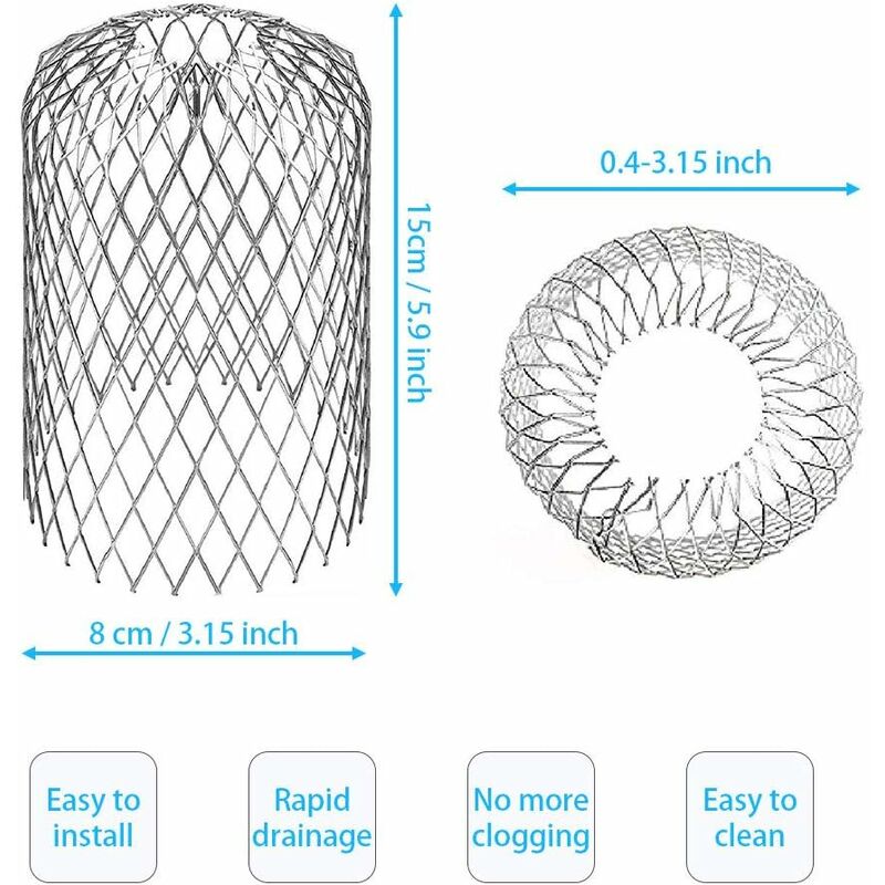 4 Flexible Aluminum Gutter Filters Diameter 8Cm Mesh Grille Stop Leaf Toad Strainer Leaf Guard Gutter Cover To Protect - Image 2