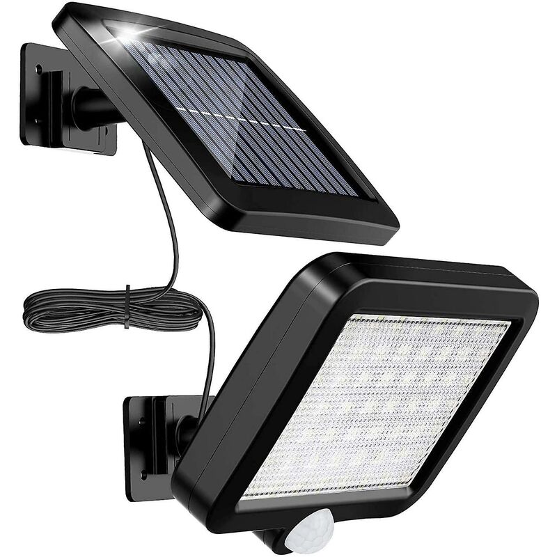 2 Pack 56 LED Solar Lights Outdoor Motion Sensor Ip65 Waterproof 120 Degree Lighting Angle With 5M Cable - Image 1