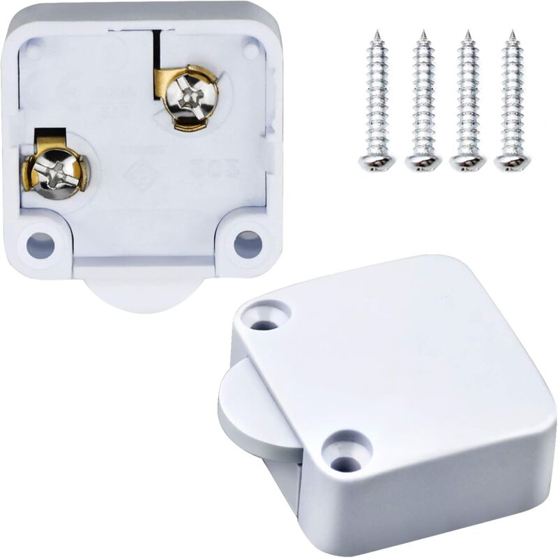2 Piece Door Cabinet Switch Automatic Light Switch For Closets, White - Image 1