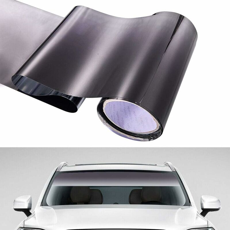 Car Window Sun Shade Strip Tint Film Front Windshield Protector Tinted Sticker Diy - Image 1