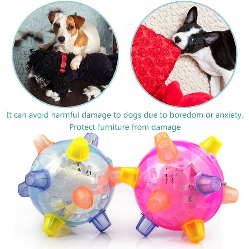 LED Dog Jumping Ball, Jump Activated, Rubber Light Up Ball, Non-Toxic Flashing Jumping Balls, Non-Toxic Pet Flash DAnce - Image 3