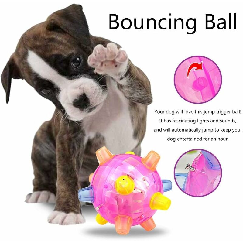 LED Dog Jumping Ball, Jump Activated, Rubber Light Up Ball, Non-Toxic Flashing Jumping Balls, Non-Toxic Pet Flash DAnce - Image 4
