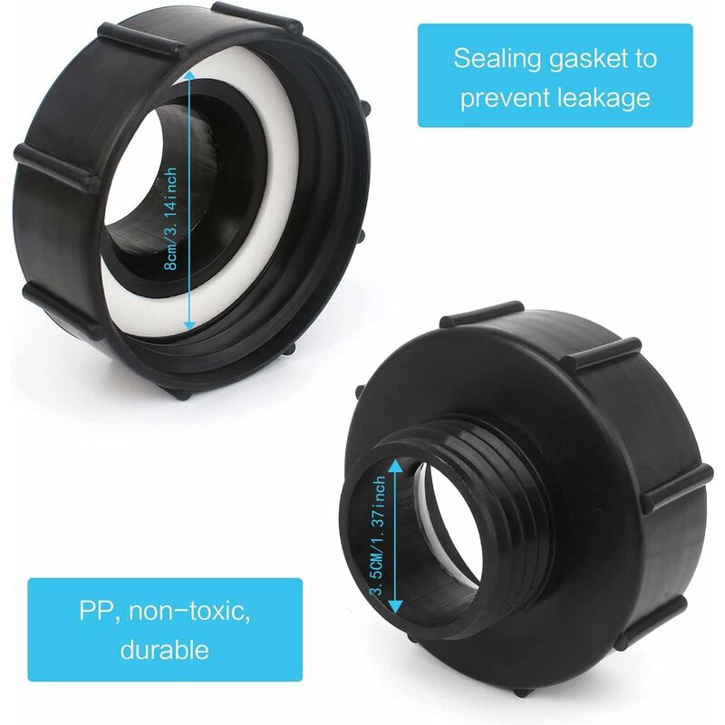 Ibc Adapter, 1000L Tank Tap S100, With Ptfe Tape, Sealing Tape, Ibc Tap Connector For Garden Tap, For Tank Adapter (2 - Image 3