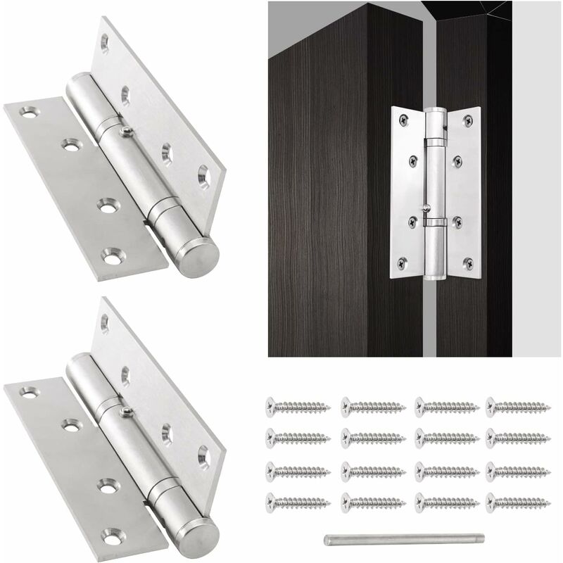 Automatic Door Closer With Stop Device, Adjustable Spring Hinge Door Closer, Buffer Close For Commercial And - Image 1