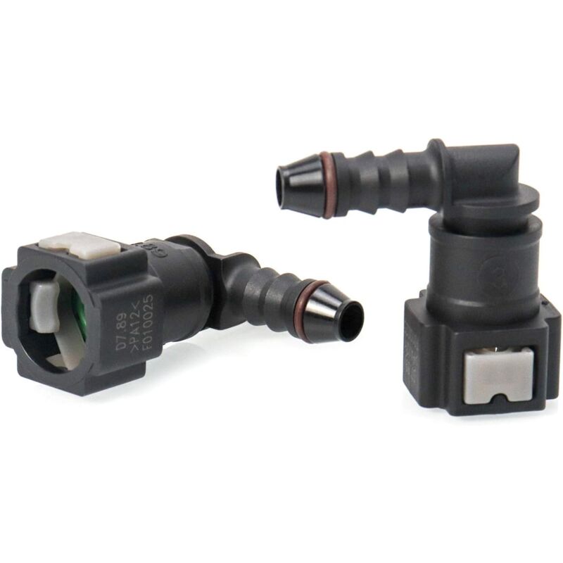 2 pcs Car Fuel Line Connector, Fuel Line Connector, 90 Degree Quick Connector, Plastic 7.89Mm Id6 Connector - Image 1