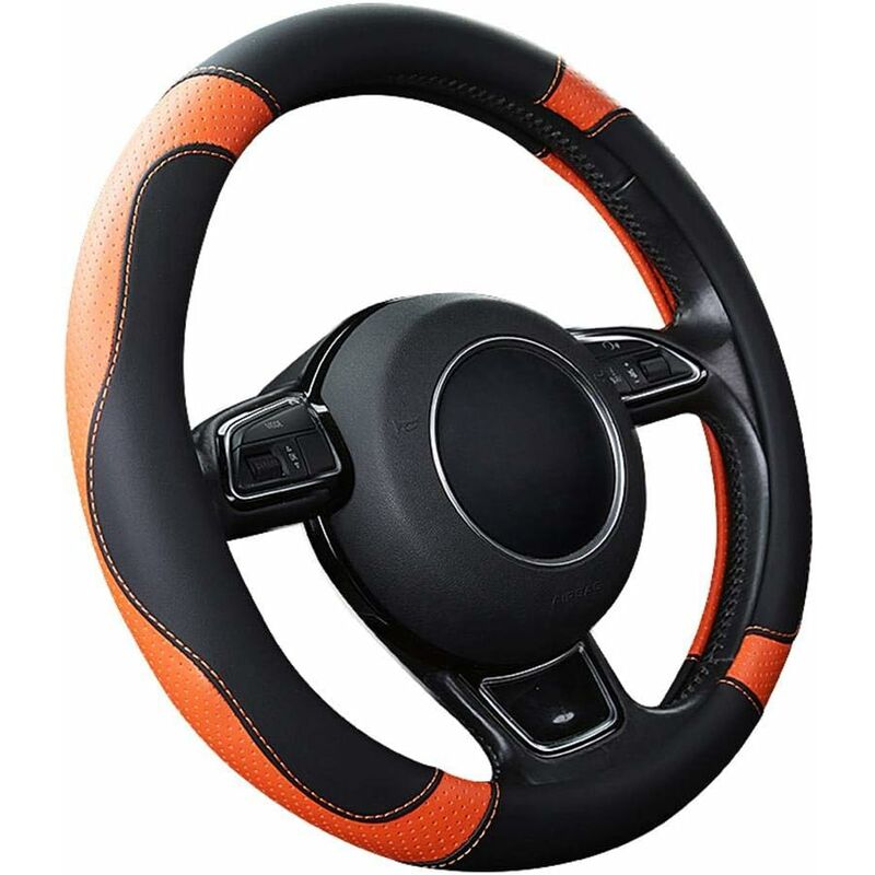 Car Steering Wheel Cover Microfiber Leather Steering Wheel Covers Universal 37-38Cm / 15
