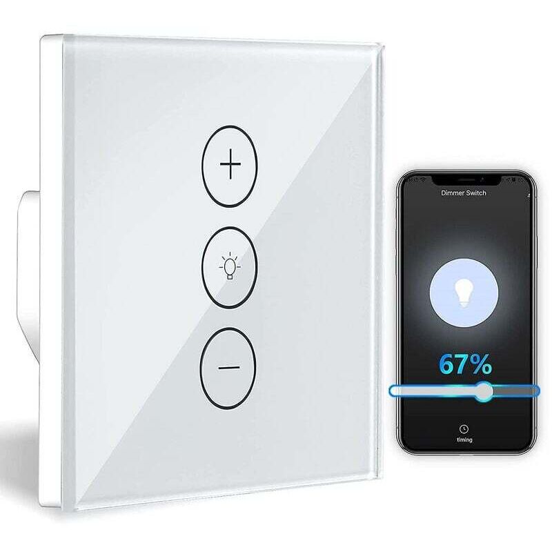 LED Dimmer Switch, Wifi Light LED Dimmer Switch Percentage Function With Timing Function, Wlan Voice App Control - Image 1