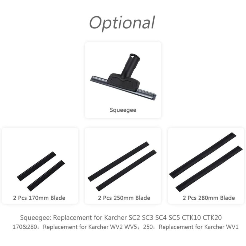 2 pcs 280Mm Window Vacuum Cleaner Replacement Window Cleaning Blades Rubber Squeegee Accessory Refill Replacement For - Image 4