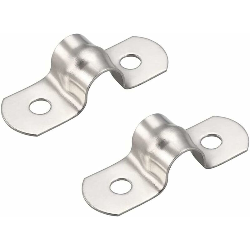 50 pcs 8Mm U-Tube 304 Stainless Steel Pipe Clamps Rigid Pipe Clamps U-Clamps For Pipe Fixing - Image 1
