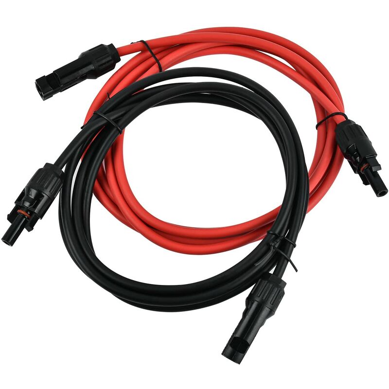 Solar Photovoltaic Extension Line Solar Panel Extension Cable With Mc4 Connector Red + Black Pair, 14Awg 3 Meters / 10 - Image 1