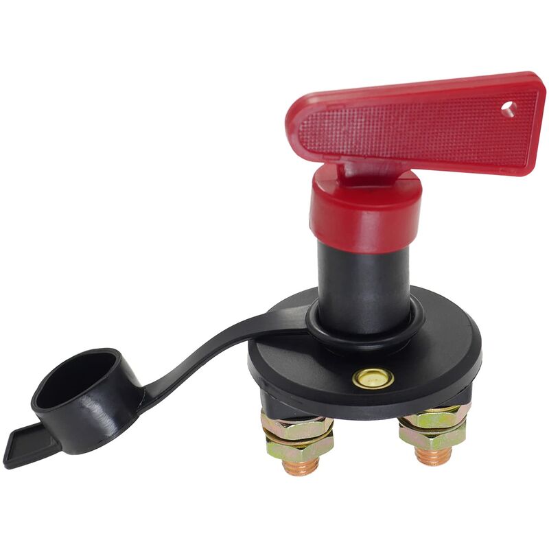 Battery Isolator Switch With 1 Key, 12V/24V Automotive Car Battery Cut Off Switch Emergency Power Cut Off Switch With - Image 1