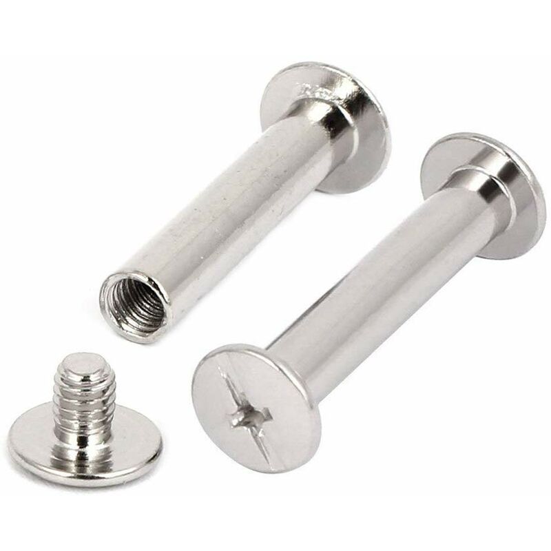 Binding Chicago Screws, 30 Sets Metal Chicago Button Binding Screws Assortment Kit Nickel Plated Binding Screws Binder - Image 1