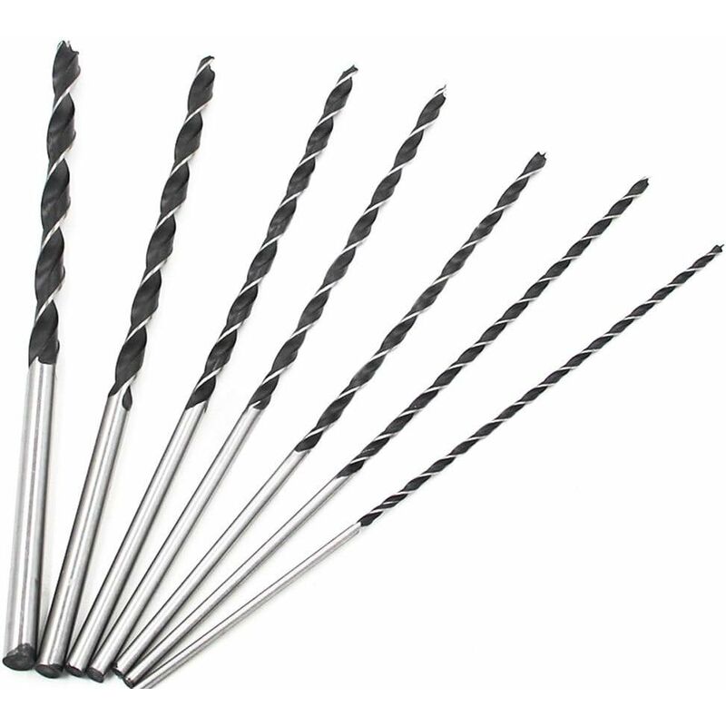 300Mm Extra Long Twist Drill Bit Set 7 pcs High Carbon Hardened Steel 4-10Mm Wood Drilling Tool Set - Image 1