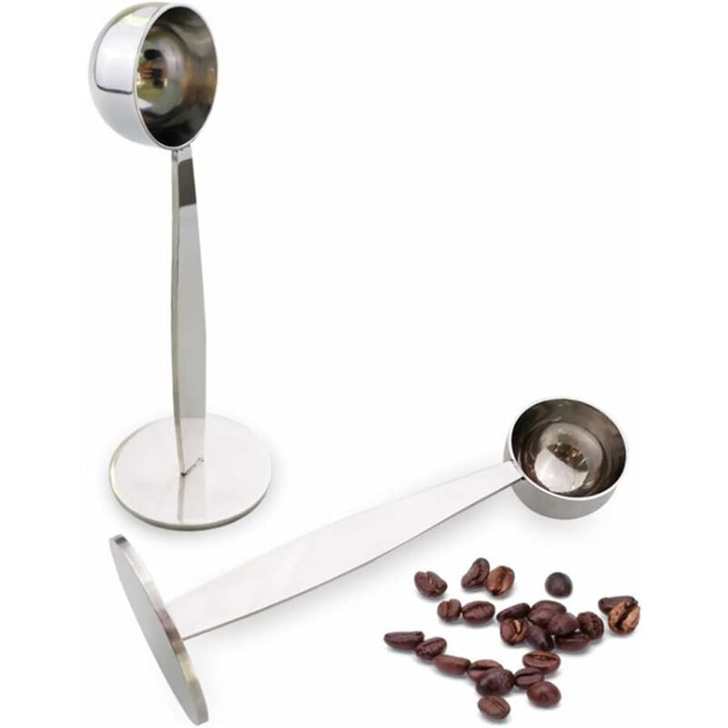 2-In-1 Coffee Scoop Holder Espresso Coffee Measuring Spoon Stamp Stainless Steel Coffee Scoop Measuring And Tamping - Image 3