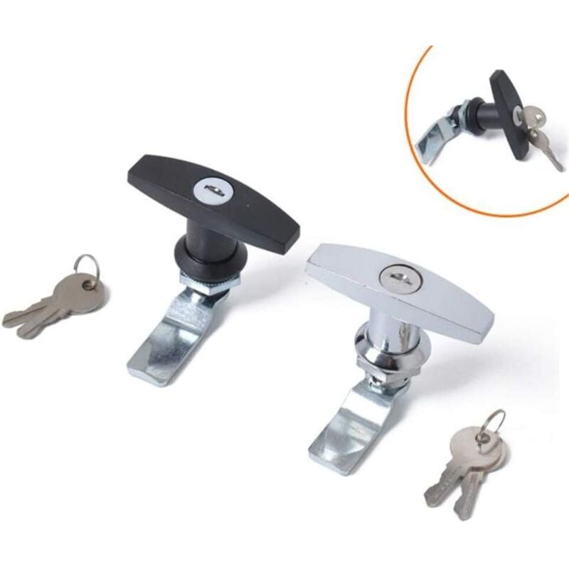 T-Handle Lock With Key, Aluminum Alloy Trailer Door Latch T-Handle Lock Universal T-Handle Lock For Trailers - Image 3
