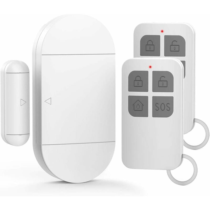 Door And Window Alarm, Alarm With 130Db Siren, 2 Remote Controls, Easy To Install, Wireless Home Alarm - Image 1