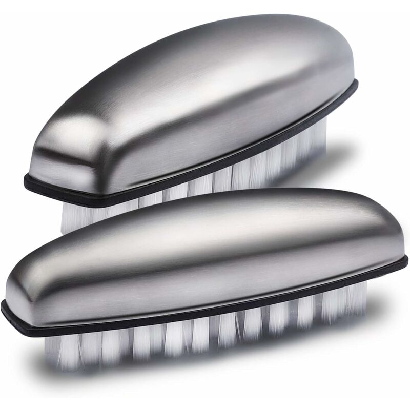 2X Stainless Steel Hand Nail Brush, Nail Brushes Hard Bristles Nail Cleaning Brush For Cleaning Hands, Nails, Feet - Image 1