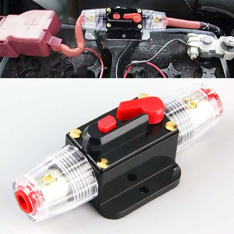 Car Fuse Circuit Breaker, Auto Circuit Breaker Car Protection 12V - 24V Dc, Manual Reset Switch Car Audio Fuse, Inline - Image 1