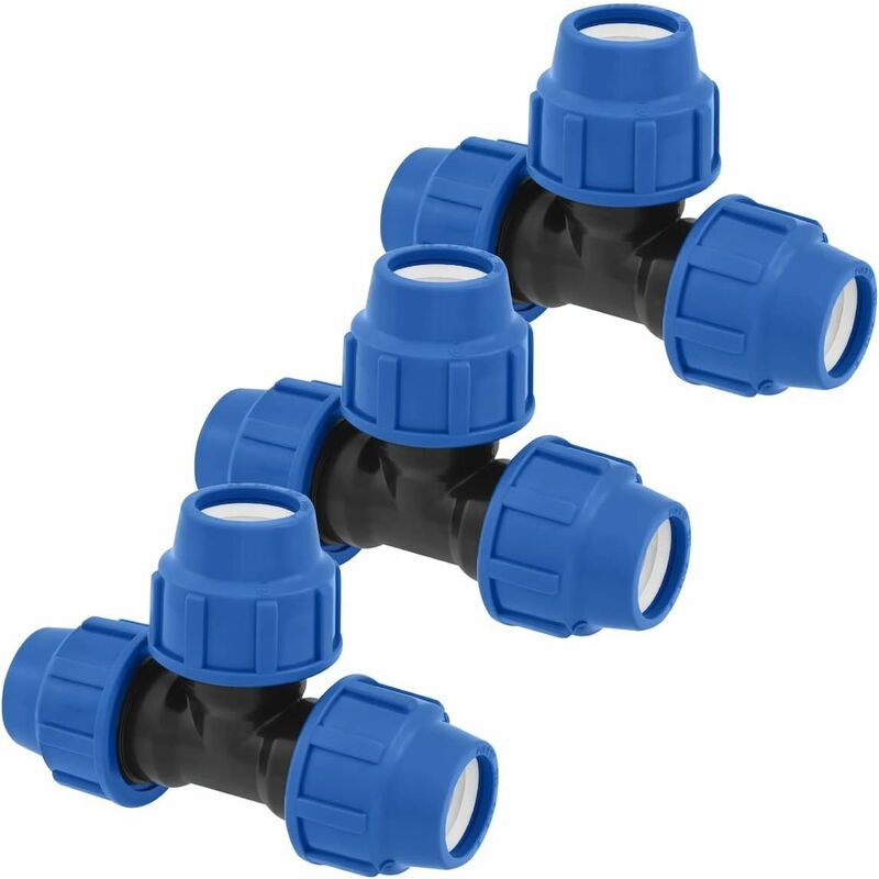 Water Pipe Tee Fittings, 25Mm X 25Mm X 25Mm, Pn16 Compression Pipe Fittings, Connectors Compatible With Pe80 And Pe100 - Image 2