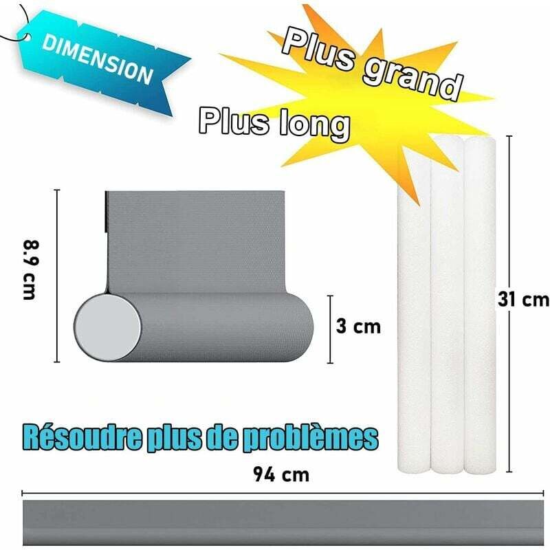 Self-Adhesive Weather Stripping Door Seal For Doors, 94Cm Under Door Draft Stopper Insulating Door Sweep Weather - Image 2