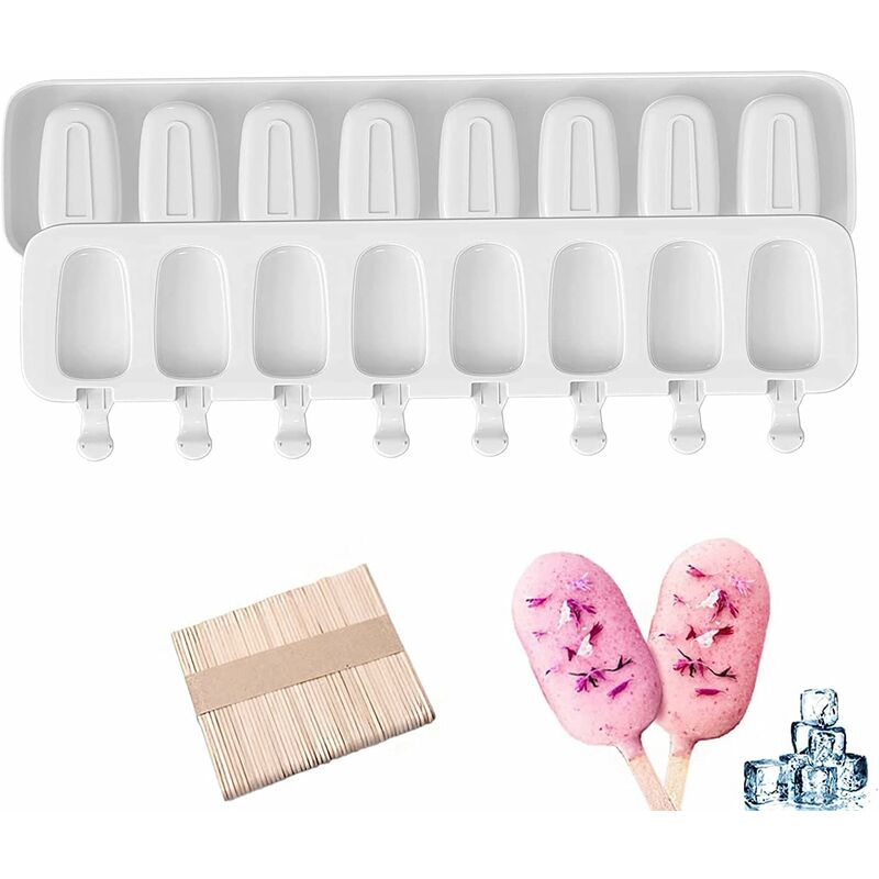 Silicone Ice Cream Molds, Magnum Cake Mold, 2 pcs+50 pcs Ice Cream Sticks, Homemade Popsicle Ice Cream, Bpa Free - Image 1