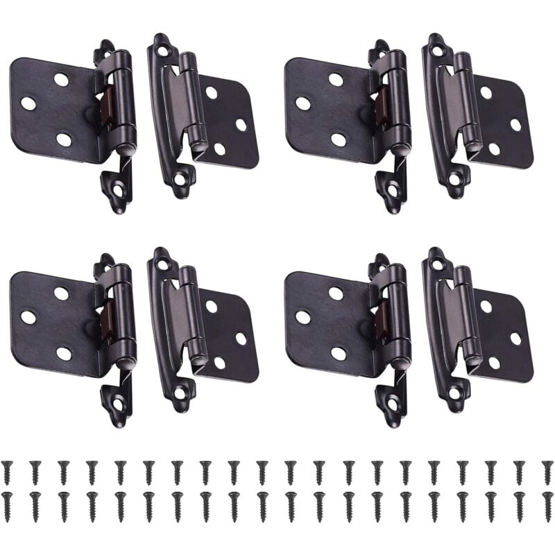 8 Pieces Stainless Steel Hinge, Cupboard Door Hinge With Screws, Stainless Steel Furniture Hinge, For Door Hinges, - Image 1