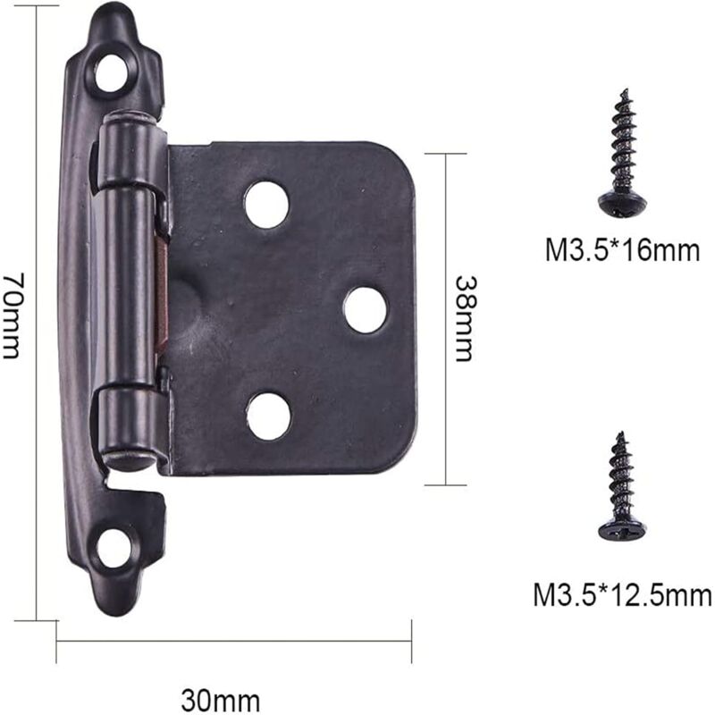 8 Pieces Stainless Steel Hinge, Cupboard Door Hinge With Screws, Stainless Steel Furniture Hinge, For Door Hinges, - Image 3
