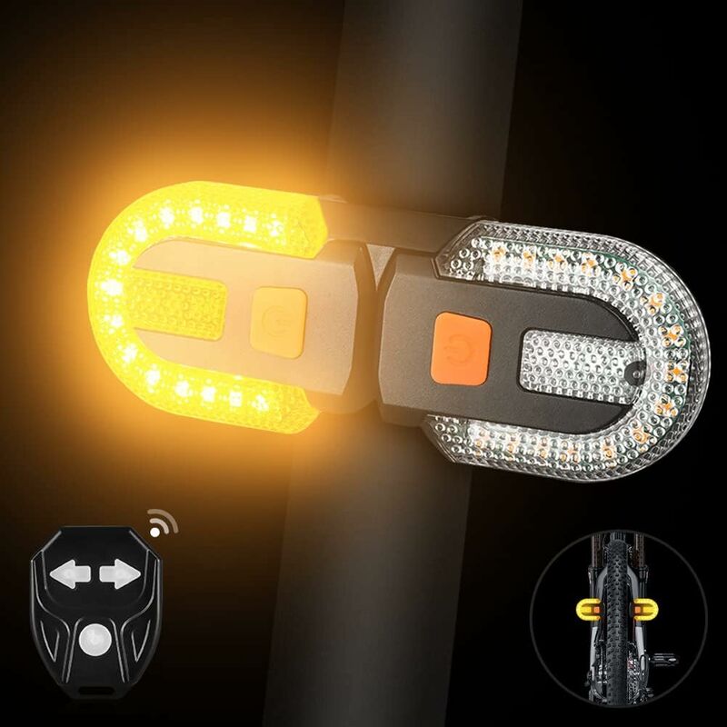 Bike Tail Light With Turn Signals - Split Wireless Remote Control For Cycling Rechargeable 5 Modes Safety Warning - Image 1