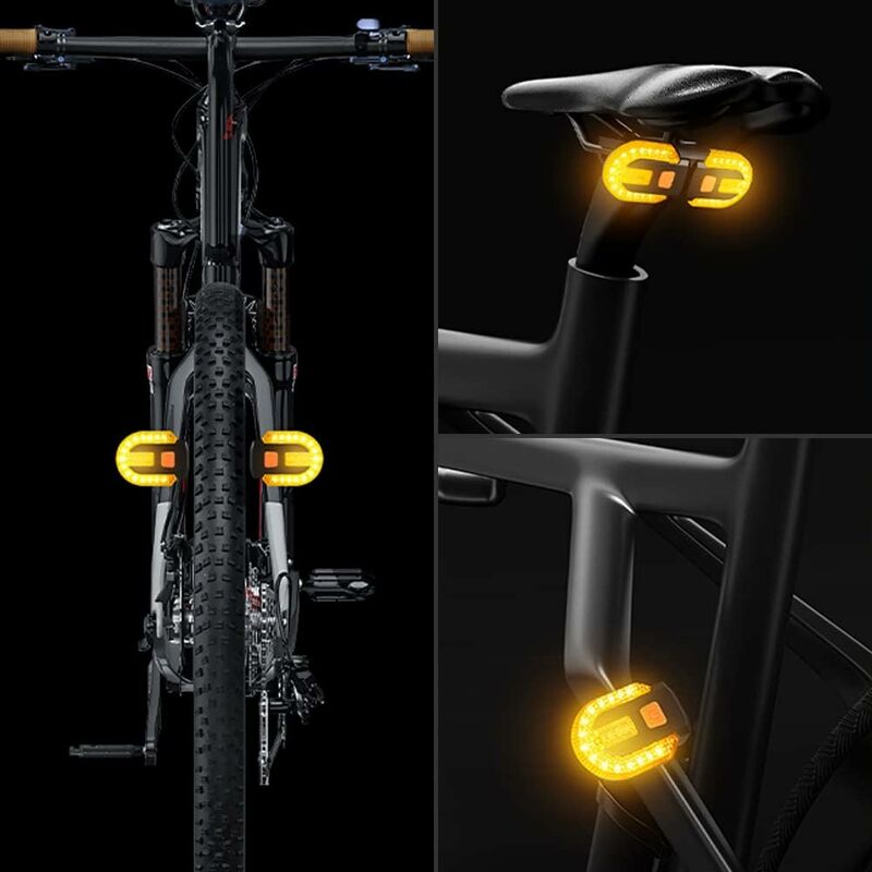 Bike Tail Light With Turn Signals - Split Wireless Remote Control For Cycling Rechargeable 5 Modes Safety Warning - Image 3