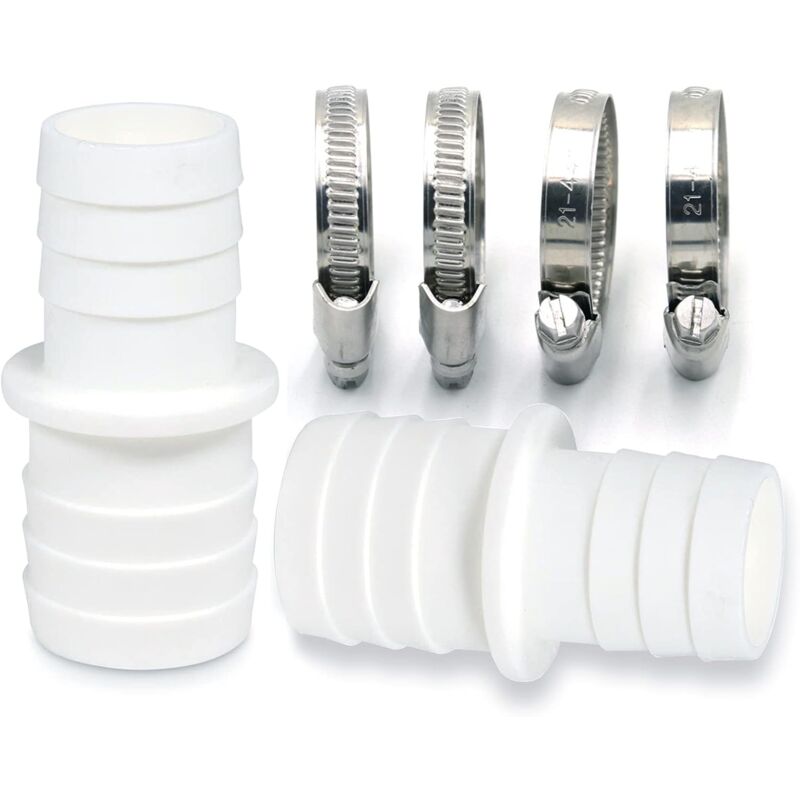 2 Pack Hose Connectors With Clamps - Pool Hose Adapter - Double Hose End (2 X 32 To 38Mm) - Image 1