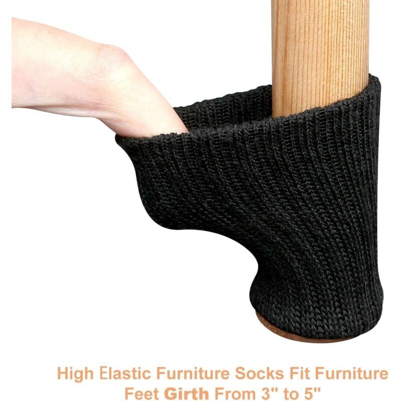 24 pcs Chair Leg Socks, Furniture Leg Caps, Non-Slip Chair Leg Pads For Fits 1