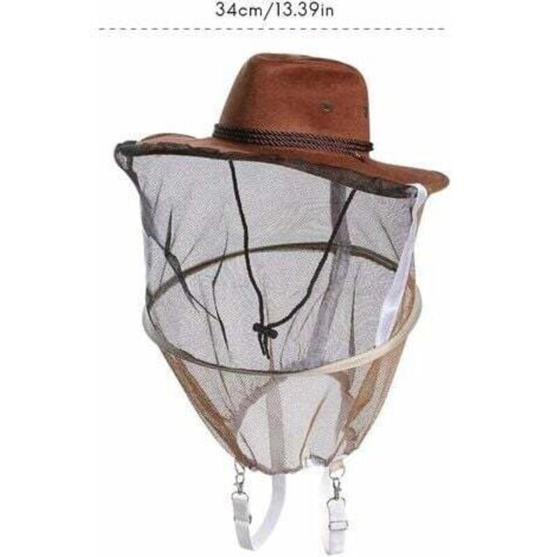 Beekeeping Hat With Veil Poly Cotton Beekeeping Veil Beekeeper Hat Mosquito Fly Mask Cap Outdoor Fishing Head Net Face - Image 3