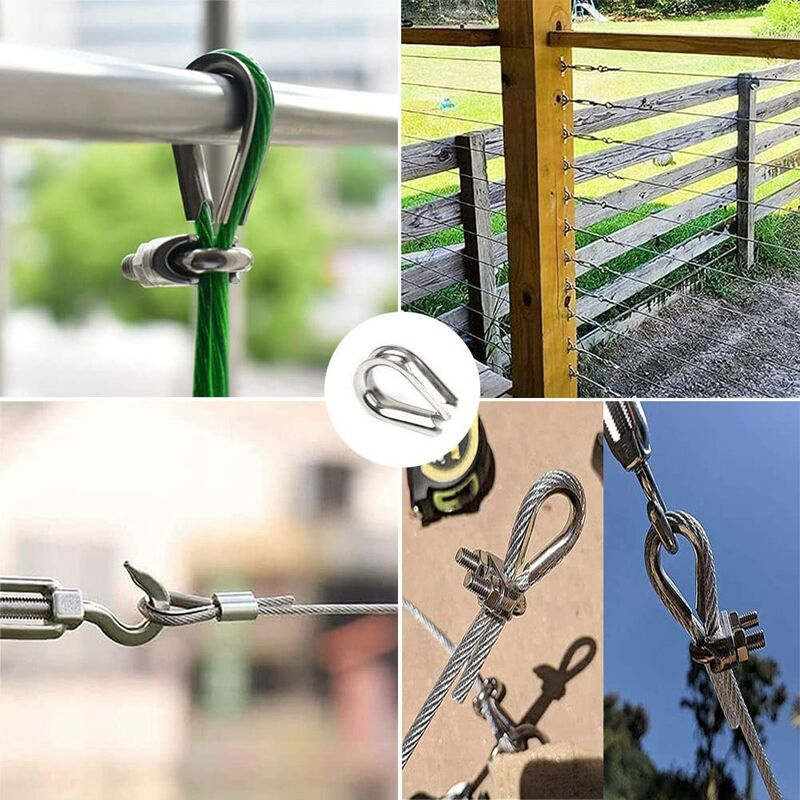 50 pcs M2 304 Stainless Steel Wire ROpe Thimbles Heart Thimble For Steel Cable For 2Mm Wire ROpe - Image 2