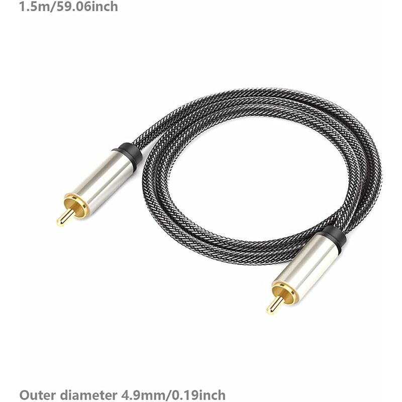 Digital Coaxial Audio Cable, Hifi 5.1 Spdif Rca To Rca Male To Male, For Digital Audio And Composite Video Cables - Image 2