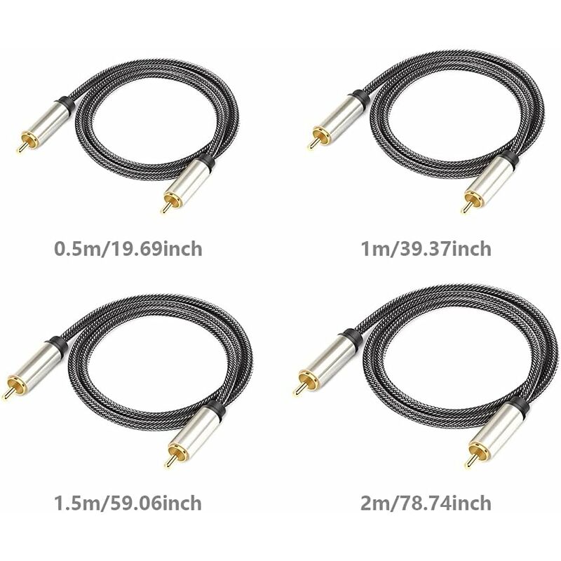 Digital Coaxial Audio Cable, Hifi 5.1 Spdif Rca To Rca Male To Male, For Digital Audio And Composite Video Cables - Image 3