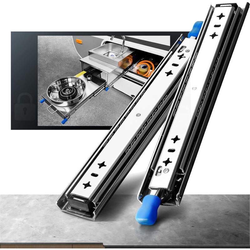 Heavy Duty Drawer Slide With Lock Fixing Drawer Slide 120Kg Load Capacity Ball Bearing 1 Pair (30Cm) - Image 1