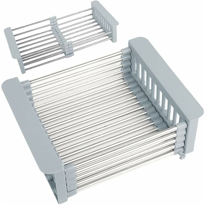 Extendable Sink Drainer, Adjustable Dish Drainer, Stainless Steel Adjustable Dish Drainer, Telescopic Drain Basket Dish - Image 1
