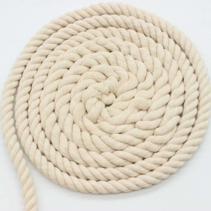 100% Cotton Twisted Soft Cord For Macrame, Knitting, Wall Hangings, Crafts - 10M X 10Mm - Image 1
