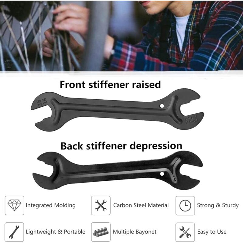2 pcs Bike Hub Wrench, 13/14/15/16Mm Cone Wrench Bicycle Cone Wrenches For Repairing Bike Pedals And Wheel Hubs, - Image 4