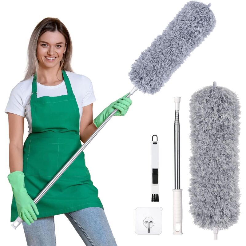 Duster, Telescopic Duster, Microfiber Duster With Stainless Steel Handle, Washable Duster Perfect For Removing Dust In - Image 1