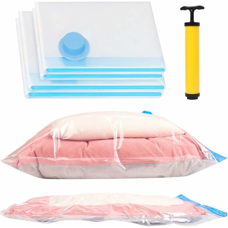 4 Pack Vacuum Storage Bags (2 Jumbo 100X80Cm, 2 Large 80X60Cm), Waterproof Bag For Duvets, Pillows, Clothes With Travel - Image 1